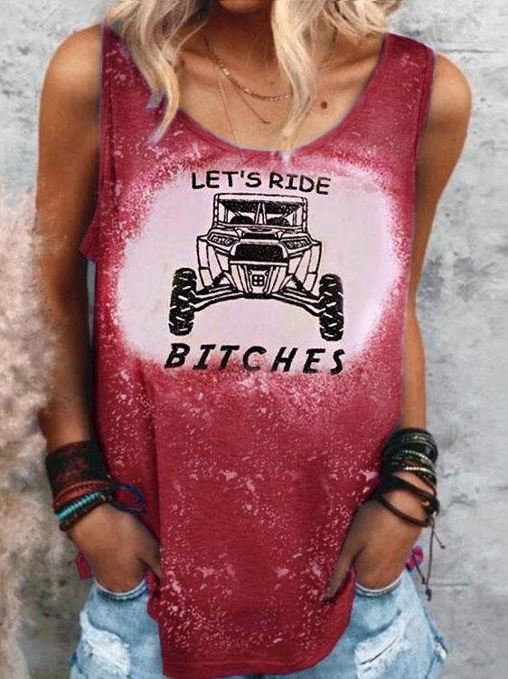 Sleeveless U-neck Printed Casual Vest - Tank Tops - INS | Online Fashion Free Shipping Clothing, Dresses, Tops, Shoes - 10-20 - 25/06/2021 - color-black