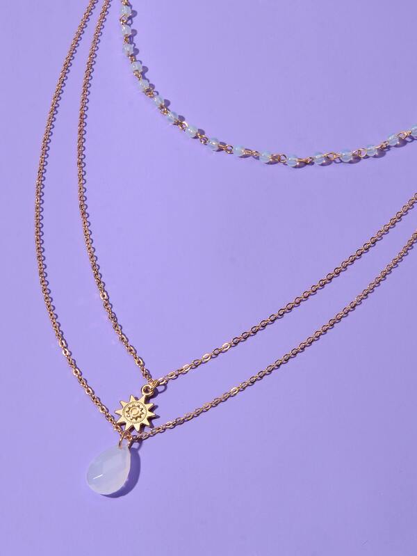 Sun Charm Layered Necklace - INS | Online Fashion Free Shipping Clothing, Dresses, Tops, Shoes