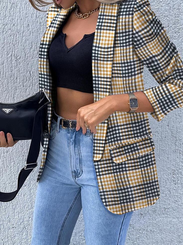 Women's Blazers Fashion Printed Lapel Long Sleeve Blazer - Blazers - INS | Online Fashion Free Shipping Clothing, Dresses, Tops, Shoes - 15/11/2021 - BLA2111151177 - Blazers