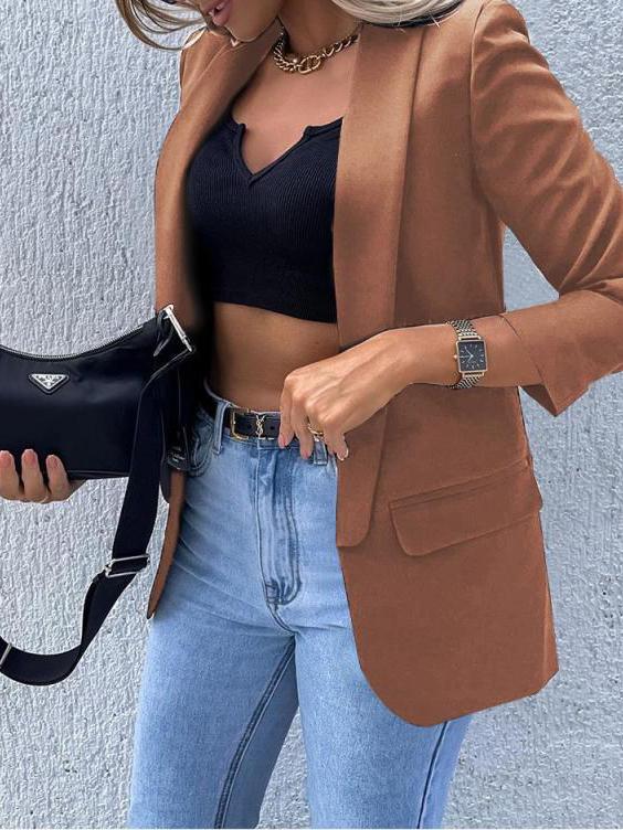 Women's Blazers Fashion Printed Lapel Long Sleeve Blazer - Blazers - INS | Online Fashion Free Shipping Clothing, Dresses, Tops, Shoes - 15/11/2021 - BLA2111151177 - Blazers