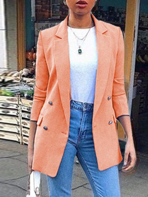 Women's Blazers Solid Lapel Button Long Sleeve Blazers - Blazers - Instastyled | Online Fashion Free Shipping Clothing, Dresses, Tops, Shoes - 09/12/2021 - 20-30 - BLA2112091183