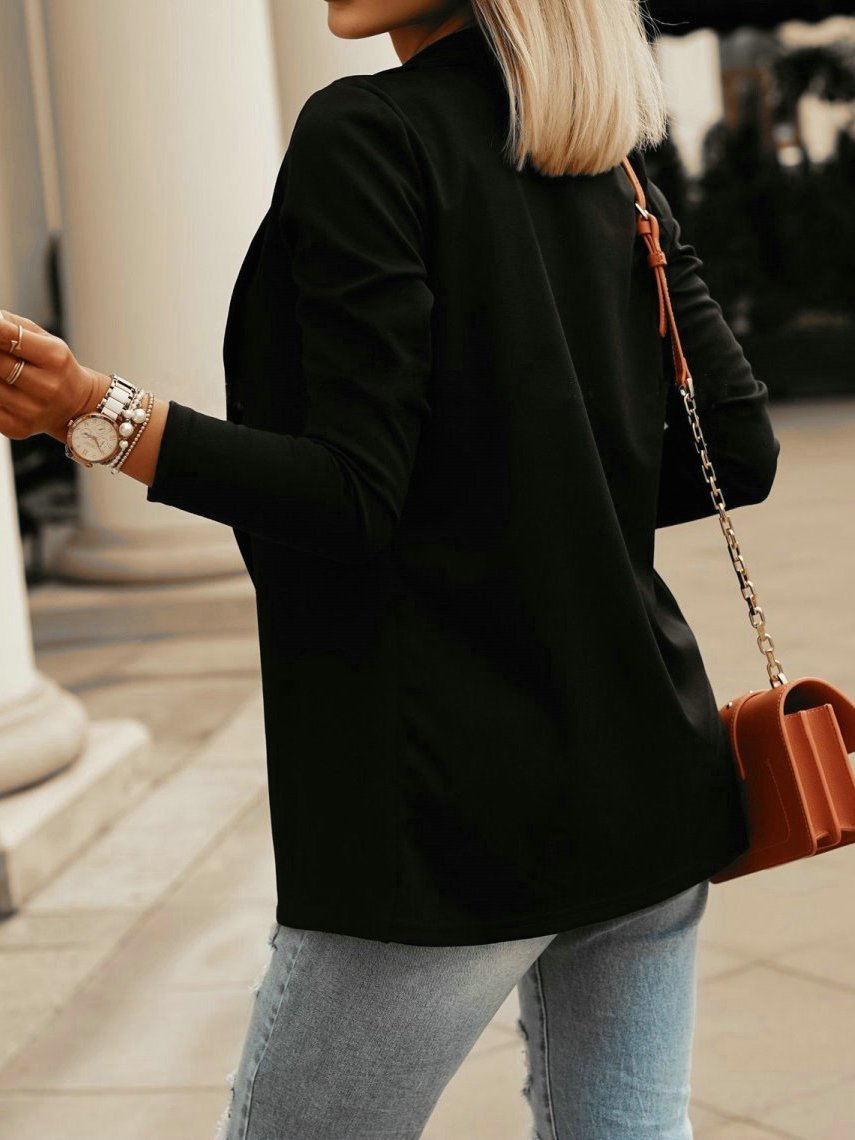 Women's Blazers Temperament Solid Lapel Long Sleeve Blazer - Blazers - INS | Online Fashion Free Shipping Clothing, Dresses, Tops, Shoes - 03/11/2021 - 20-30 - BLA2111031167