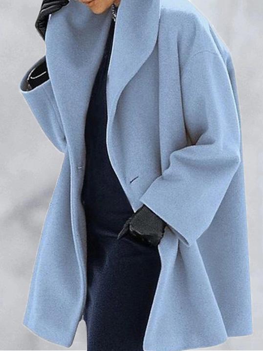 Women's Coats Loose Solid Button Hooded Woolen Coat - Coats & Jackets - INS | Online Fashion Free Shipping Clothing, Dresses, Tops, Shoes - 16/09/2021 - 20-30 - COA2109161155