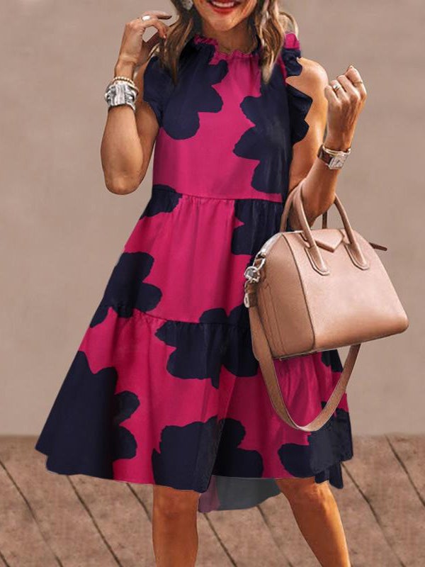 Women's Dresses Floral Print Ruffled Sleeveless Midi Dress - Midi Dresses - Instastyled | Online Fashion Free Shipping Clothing, Dresses, Tops, Shoes - 05/01/2022 - 20-30 - color-green