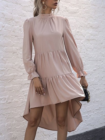 Women's Dresses Long Sleeve Cake Irregular Fishtail Dress - Midi Dresses - Instastyled | Online Fashion Free Shipping Clothing, Dresses, Tops, Shoes - 09/02/2022 - 40-50 - color-black