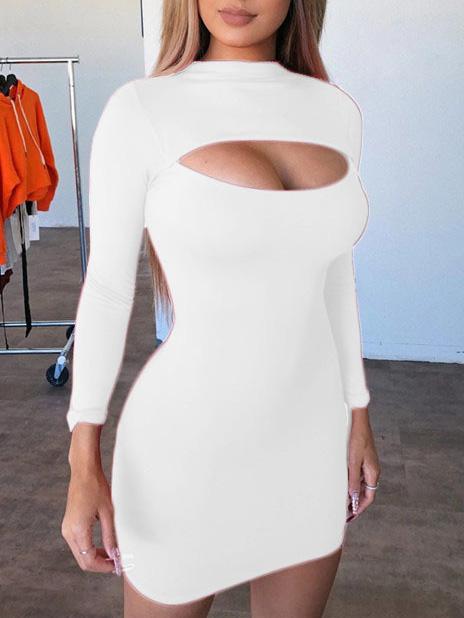 Women's Dresses Nightclub Hollow Long Sleeve Tight Dress - Mini Dresses - Instastyled | Online Fashion Free Shipping Clothing, Dresses, Tops, Shoes - 03/12/2021 - 20-30 - Bodycon Dresses