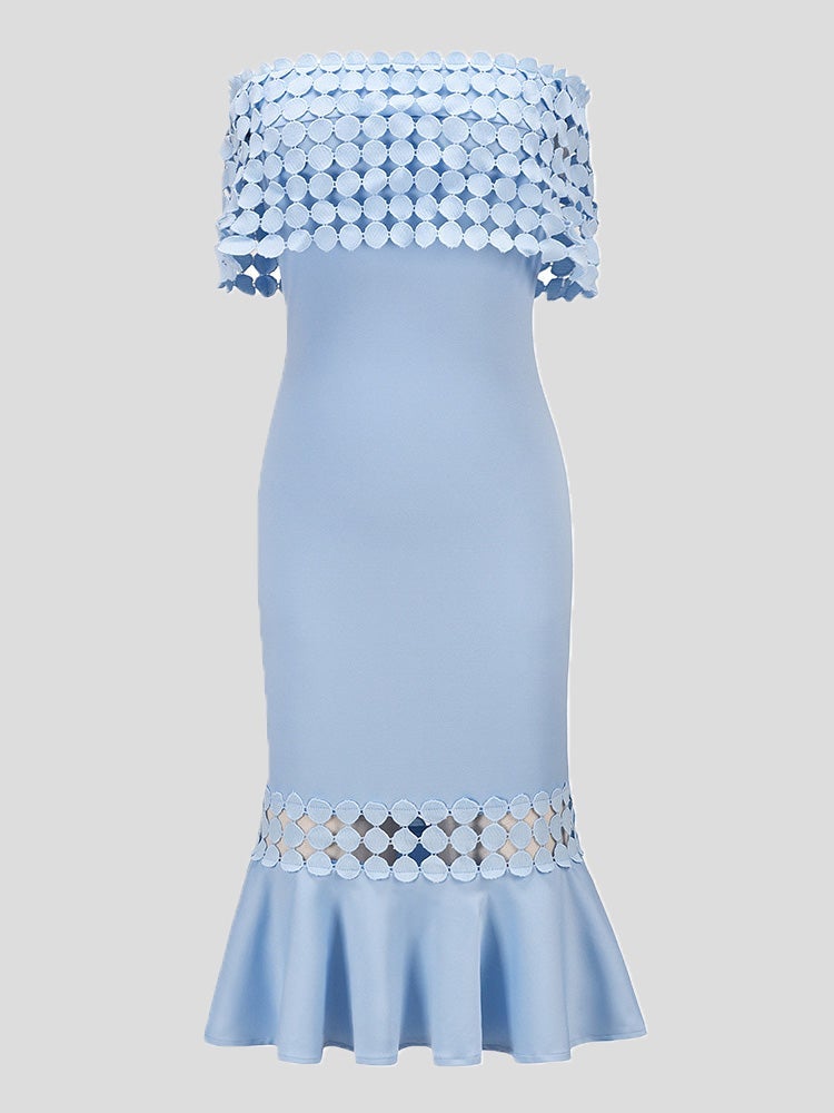 Women's Dresses One-Shoulder Hollow Fishtail Dress - Midi Dresses - Instastyled | Online Fashion Free Shipping Clothing, Dresses, Tops, Shoes - 17/01/2022 - 40-50 - Bodycon Dresses