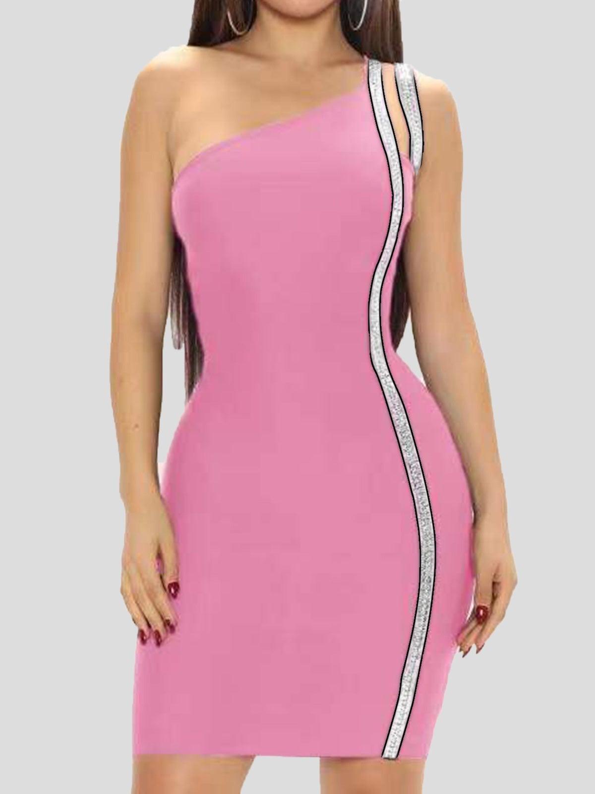 Women's Dresses One Shoulder Strap Hollow Bodycon Dresses - Mini Dresses - Instastyled | Online Fashion Free Shipping Clothing, Dresses, Tops, Shoes - 17/01/2022 - 20-30 - Bodycon Dresses