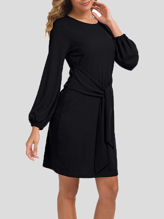 Women's Dresses Plain Belted Long Sleeve Mini Dress - Mini Dresses - Instastyled | Online Fashion Free Shipping Clothing, Dresses, Tops, Shoes - 20-30 - 21/12/2021 - color-army_green