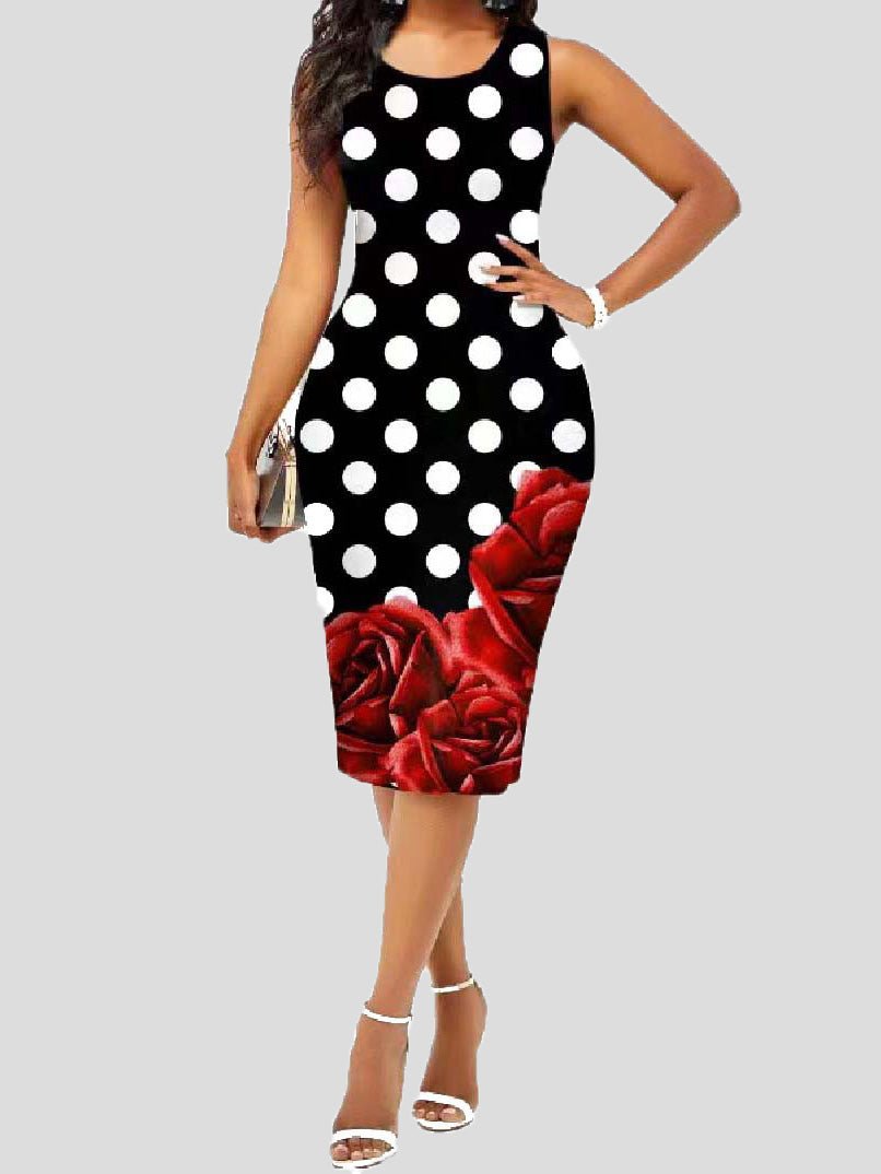Women's Dresses Printed Sleeveless Slim Fit Dress - Maxi Dresses - Instastyled | Online Fashion Free Shipping Clothing, Dresses, Tops, Shoes - 20-30 - 28/02/2022 - color-black