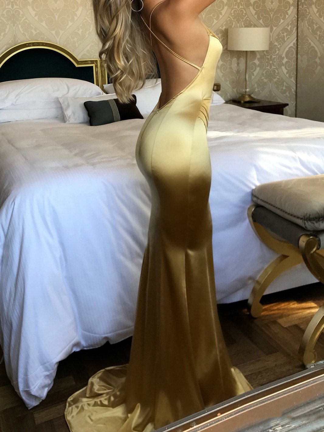 Women's Dresses Pure Deep V-Neck Strap Bare Back Dress - Maxi Dresses - INS | Online Fashion Free Shipping Clothing, Dresses, Tops, Shoes - 29/11/2021 - 40-50 - color-blue