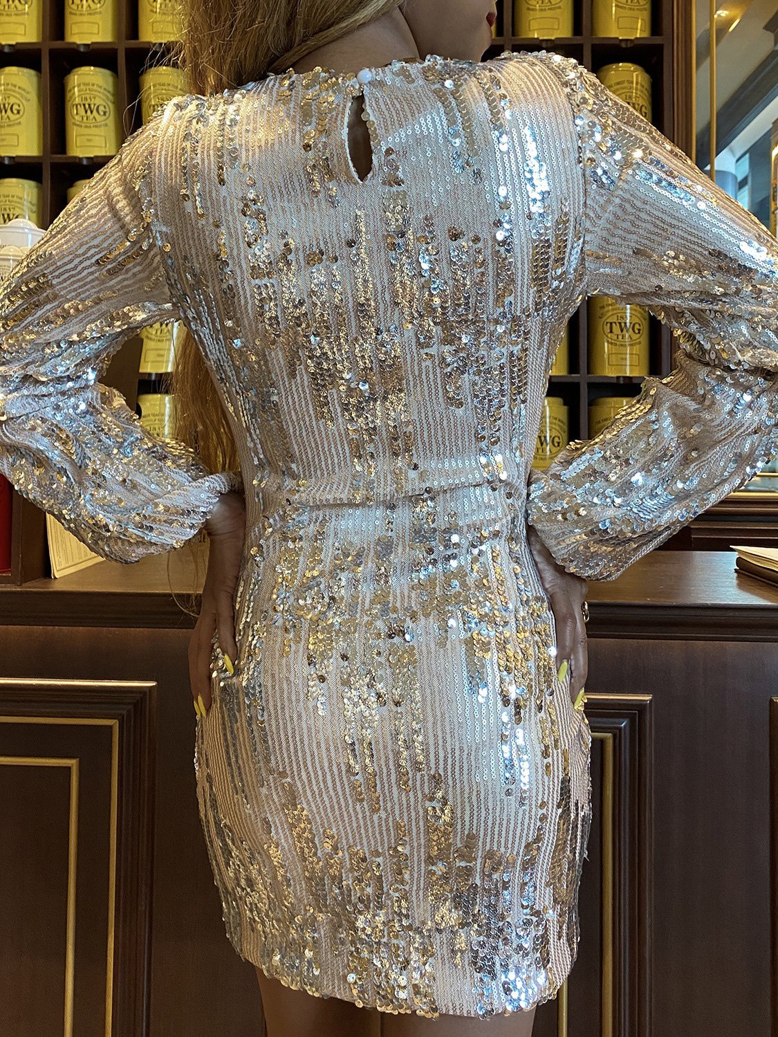 Women's Dresses Sequined Crew Neck Long Sleeve Mini Dress - Mini Dresses - Instastyled | Online Fashion Free Shipping Clothing, Dresses, Tops, Shoes - 10/12/2021 - 40-50 - color-one-set5-pcs