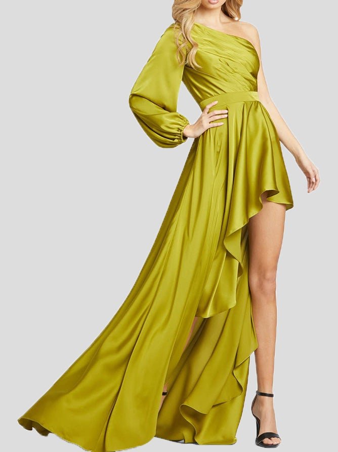Women's Dresses Single-Sleeve Sloping Shoulder Irregular Dress - Maxi Dresses - Instastyled | Online Fashion Free Shipping Clothing, Dresses, Tops, Shoes - 17/12/2021 - 40-50 - color-yellow