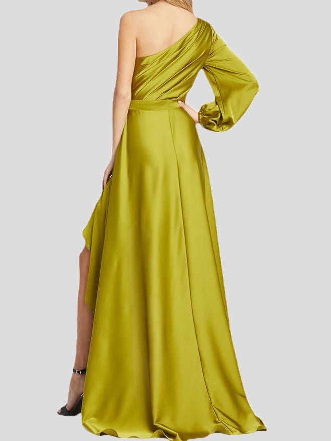 Women's Dresses Single-Sleeve Sloping Shoulder Irregular Dress - Maxi Dresses - Instastyled | Online Fashion Free Shipping Clothing, Dresses, Tops, Shoes - 17/12/2021 - 40-50 - color-yellow
