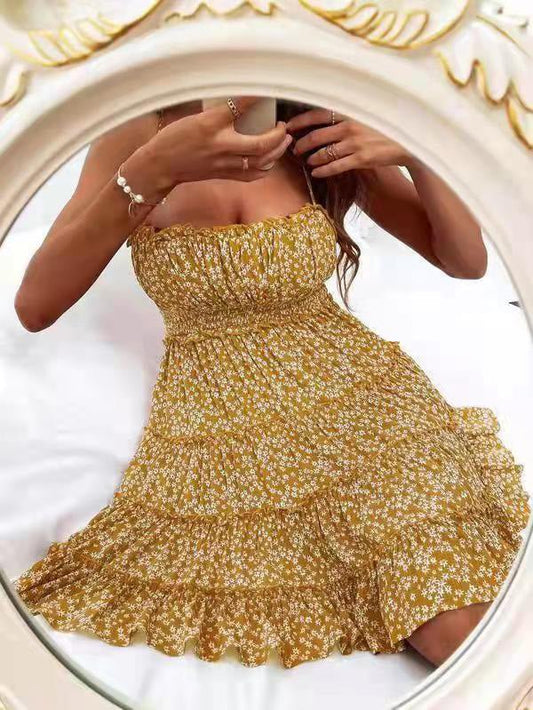 Women's Dresses Sling Floral Slim Fit Dress - Mini Dresses - Instastyled | Online Fashion Free Shipping Clothing, Dresses, Tops, Shoes - 25/02/2022 - 40-50 - color-black