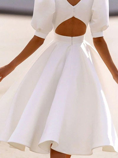 Women's Dresses Solid Back Hollow Midi Dress - Midi Dresses - Instastyled | Online Fashion Free Shipping Clothing, Dresses, Tops, Shoes - 13/01/2022 - color-black - color-pink