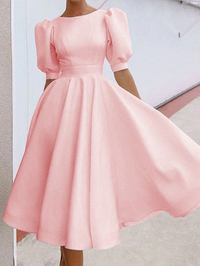 Women's Dresses Solid Back Hollow Midi Dress - Midi Dresses - Instastyled | Online Fashion Free Shipping Clothing, Dresses, Tops, Shoes - 13/01/2022 - color-black - color-pink