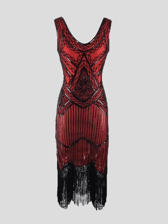 Women's Dresses Vintage Sequin Beaded Fringe Dress - Maxi Dresses - Instastyled | Online Fashion Free Shipping Clothing, Dresses, Tops, Shoes - 04/01/2022 - color-beige - color-black