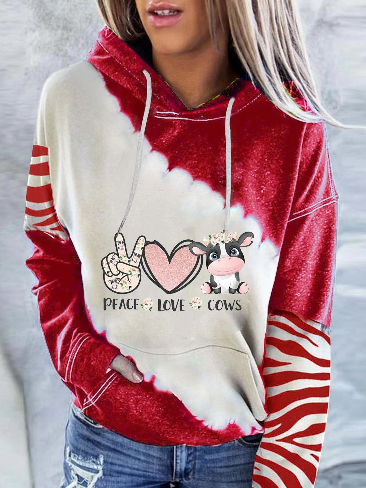 Women's Hoodies Animal Print Pocket Long Sleeve Hoodie - Hoodies - Instastyled | Online Fashion Free Shipping Clothing, Dresses, Tops, Shoes - 07/01/2022 - 20-30 - color-black