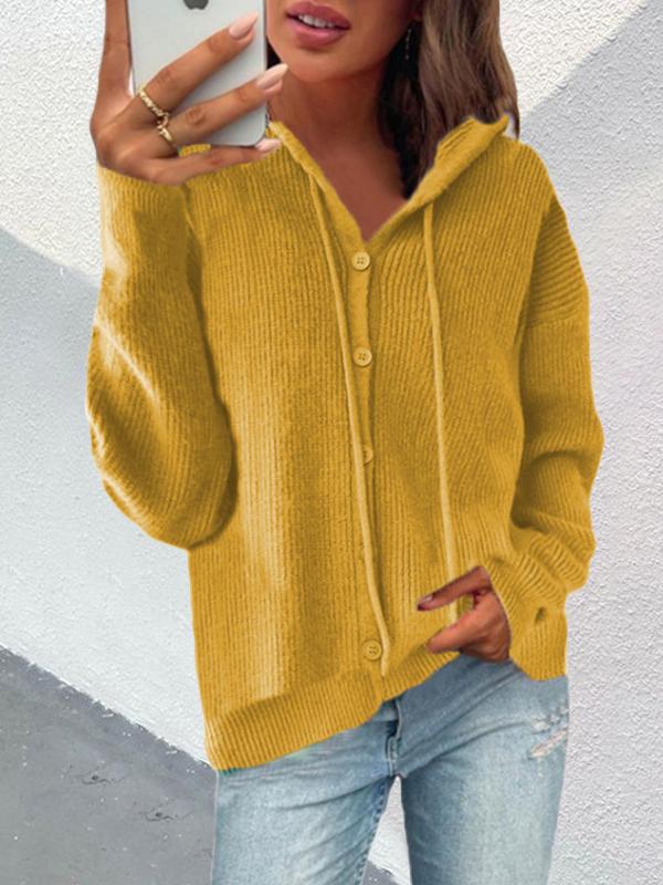 Women's Hoodies Button Long Sleeve Drawstring Sweater Hoodie - Hoodies - INS | Online Fashion Free Shipping Clothing, Dresses, Tops, Shoes - 17/09/2021 - 20-30 - Category_Hoodies