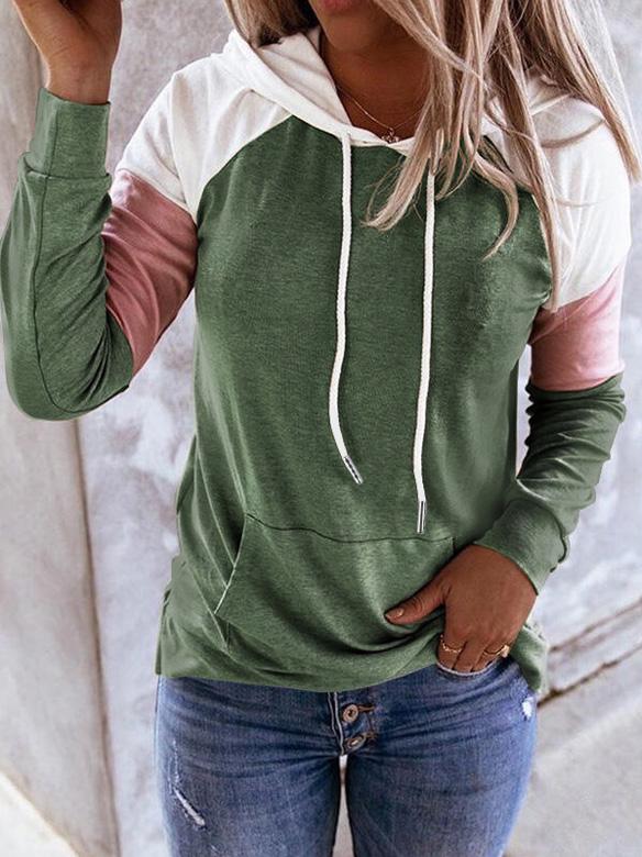 Women's Hoodies Casual Long Sleeve Drawstring Colorblock Hoodie - Hoodies - INS | Online Fashion Free Shipping Clothing, Dresses, Tops, Shoes - 20-30 - 26/08/2021 - Category_Hoodies