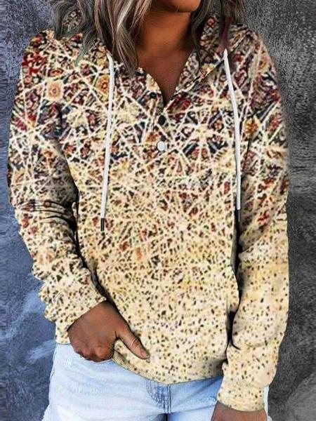 Women's Hoodies Casual Printed Pocket Long Sleeve Drawstring Hoodie - Hoodies - INS | Online Fashion Free Shipping Clothing, Dresses, Tops, Shoes - 20-30 - 20/10/2021 - color-multi