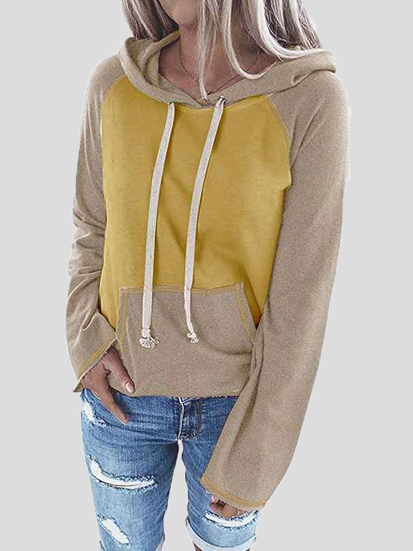 Women's Hoodies Color Block Pullover Pocket Long Sleeve Hoodie - Hoodies - INS | Online Fashion Free Shipping Clothing, Dresses, Tops, Shoes - 20-30 - 23/11/2021 - color-army_green