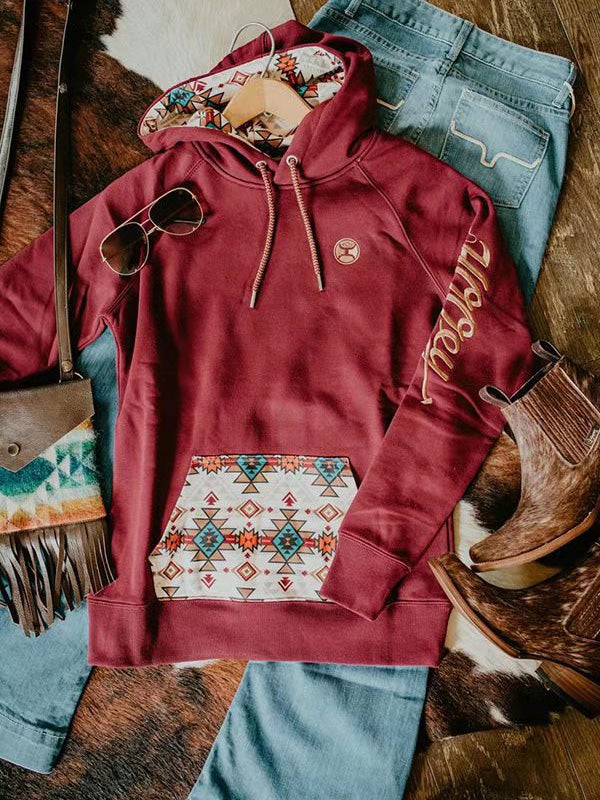 Women's Hoodies Geometric Print Pocket Long Sleeve Hoodie - Hoodies - Instastyled | Online Fashion Free Shipping Clothing, Dresses, Tops, Shoes - 05/01/2022 - 40-50 - color-black