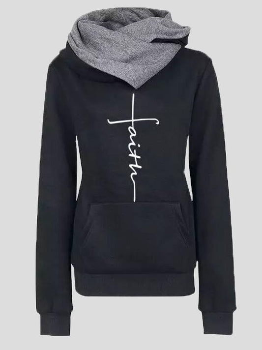 Women's Hoodies Lapel Pattern Printed Pockets Long Sleeve Hoody - Hoodies - Instastyled | Online Fashion Free Shipping Clothing, Dresses, Tops, Shoes - 13/12/2021 - 20-30 - color-black