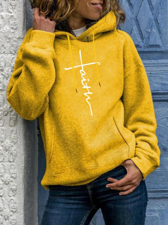 Women's Hoodies Letter Print Drawstring Long Sleeve Hoodie - Hoodies - INS | Online Fashion Free Shipping Clothing, Dresses, Tops, Shoes - 10-20 - 16/09/2021 - Category_Hoodies