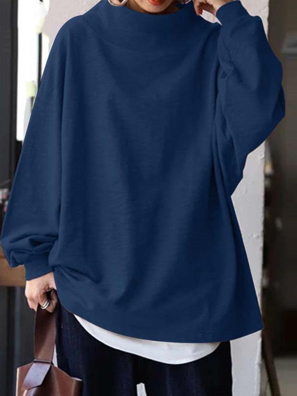 Women's Hoodies Loose High Neck Pullover Long Sleeve Hoodie - Hoodies - INS | Online Fashion Free Shipping Clothing, Dresses, Tops, Shoes - 18/11/2021 - 30-40 - color-black