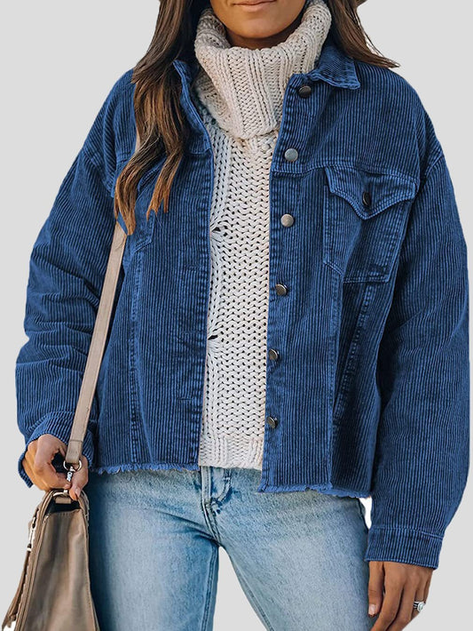 Women's Jackets Corduroy Button Loose Long Sleeve Jacket - Coats & Jackets - INS | Online Fashion Free Shipping Clothing, Dresses, Tops, Shoes - 19/10/2021 - 20-30 - Coats & Jackets