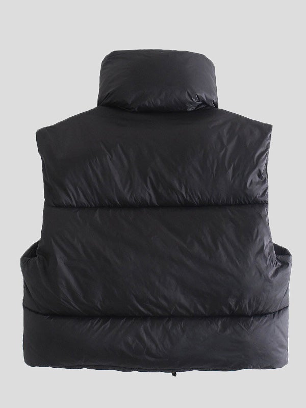 Women's Jackets Retro Simple Stand-Collar Down Cotton Vest - Coats & Jackets - Instastyled | Online Fashion Free Shipping Clothing, Dresses, Tops, Shoes - 31/12/2021 - Coats & Jackets - color-black