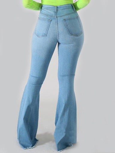 Women's Jeans Washed Shredded Slim Fit Flare Jeans - Jeans - Instastyled | Online Fashion Free Shipping Clothing, Dresses, Tops, Shoes - 18/01/2022 - 40-50 - Bottoms