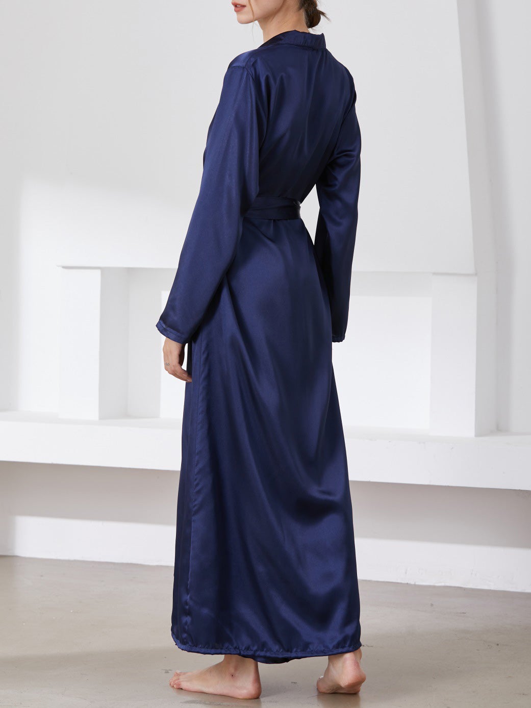 Women's Pajamas Trim And Full Length Acetate Silk Nightgown - Pajamas - Instastyled | Online Fashion Free Shipping Clothing, Dresses, Tops, Shoes - 18/12/2021 - Bottoms - Color_Blue