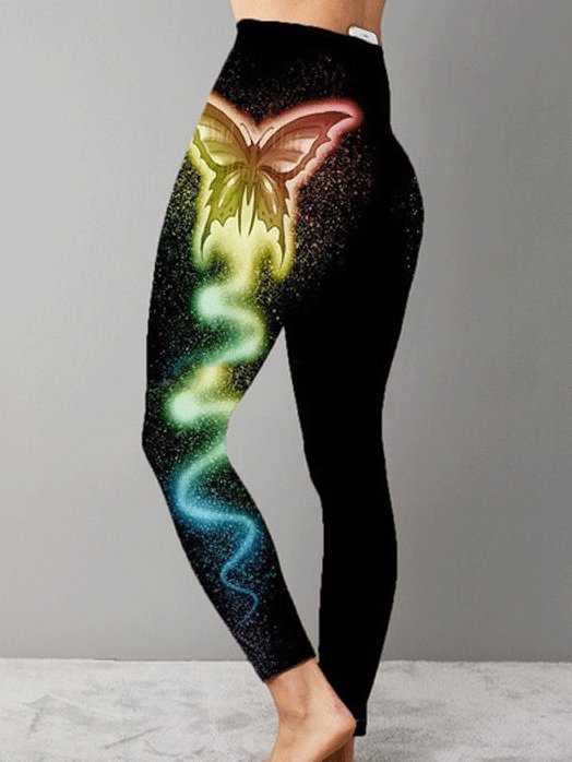Women's Pants Butterfly Print Sports Yoga Pants Stretch Pants - Pants - INS | Online Fashion Free Shipping Clothing, Dresses, Tops, Shoes - 10-20 - 28/09/2021 - Bottom