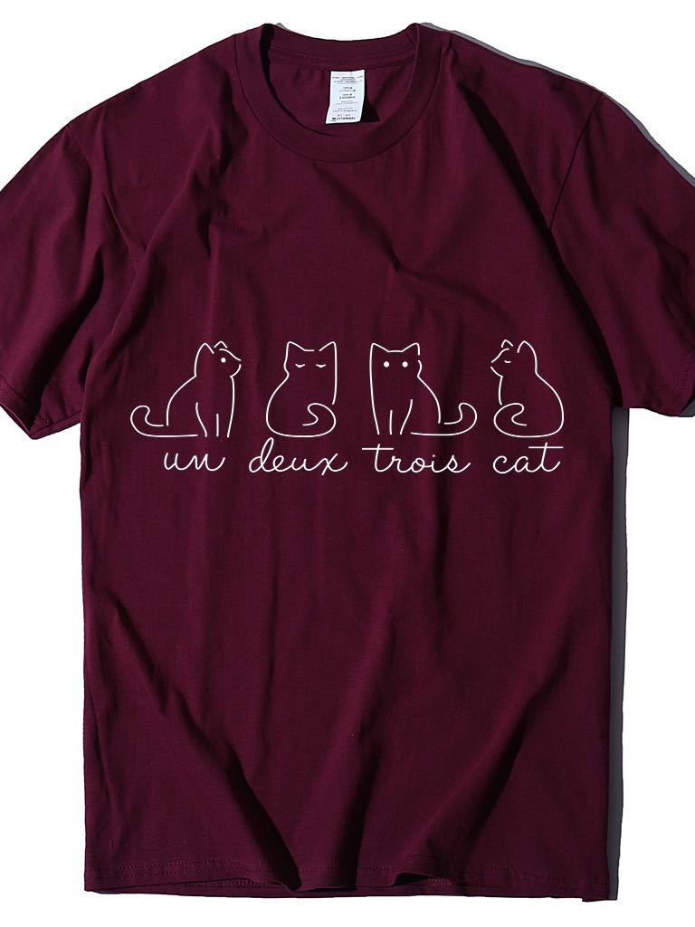 Women's Pure Color Cat Print Casual Oversize T-Shirt - INS | Online Fashion Free Shipping Clothing, Dresses, Tops, Shoes - GMC-All Under $10 - GMC-All Under $15 -