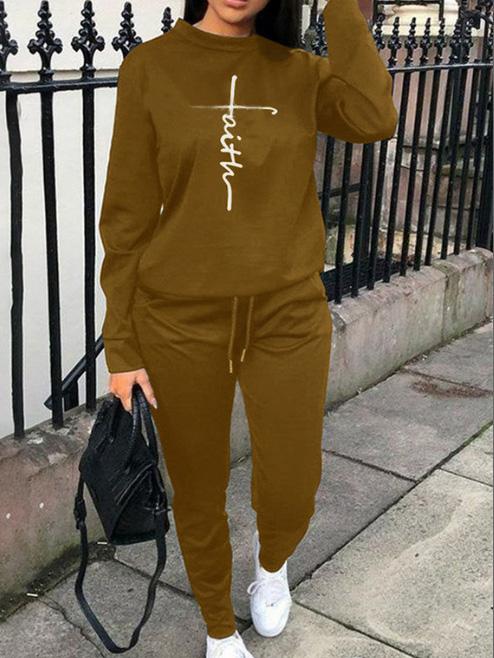 Women's Sets Printed Long Sleeve Trousers Casual Two-Piece Suit - Sets - Instastyled | Online Fashion Free Shipping Clothing, Dresses, Tops, Shoes - 15/12/2021 - 30-40 - Bottoms