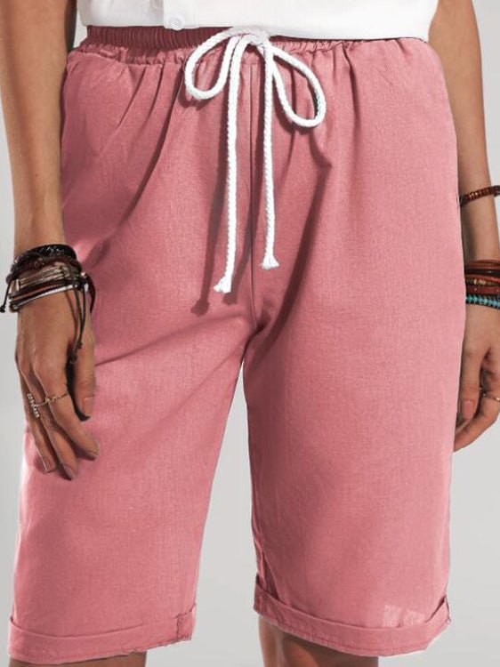 Women's Shorts Solid Straight Belted Casual Short - Shorts - Instastyled | Online Fashion Free Shipping Clothing, Dresses, Tops, Shoes - 20-30 - 25/02/2022 - Bottoms