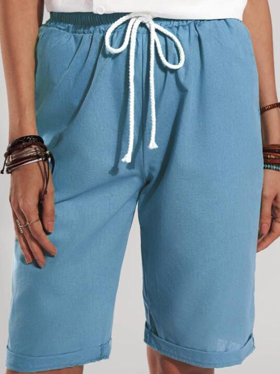Women's Shorts Solid Straight Belted Casual Short - Shorts - Instastyled | Online Fashion Free Shipping Clothing, Dresses, Tops, Shoes - 20-30 - 25/02/2022 - Bottoms