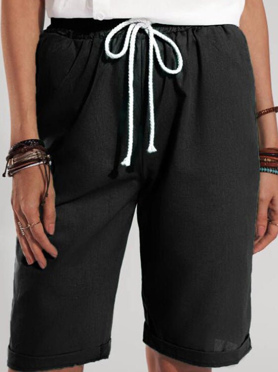 Women's Shorts Solid Straight Belted Casual Short - Shorts - Instastyled | Online Fashion Free Shipping Clothing, Dresses, Tops, Shoes - 20-30 - 25/02/2022 - Bottoms