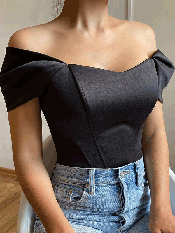 Women's T-Shirts One-Shoulder Fishbone Corset Tube Top T-Shirts - T-Shirts - Instastyled | Online Fashion Free Shipping Clothing, Dresses, Tops, Shoes - 10/01/2022 - 20-30 - color-apricot