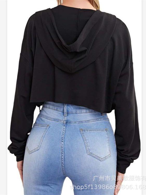 Zip Up Hooded Crop Sports Jacket - Activewear - INS | Online Fashion Free Shipping Clothing, Dresses, Tops, Shoes - 02/03/2021 - Activewear - Autumn