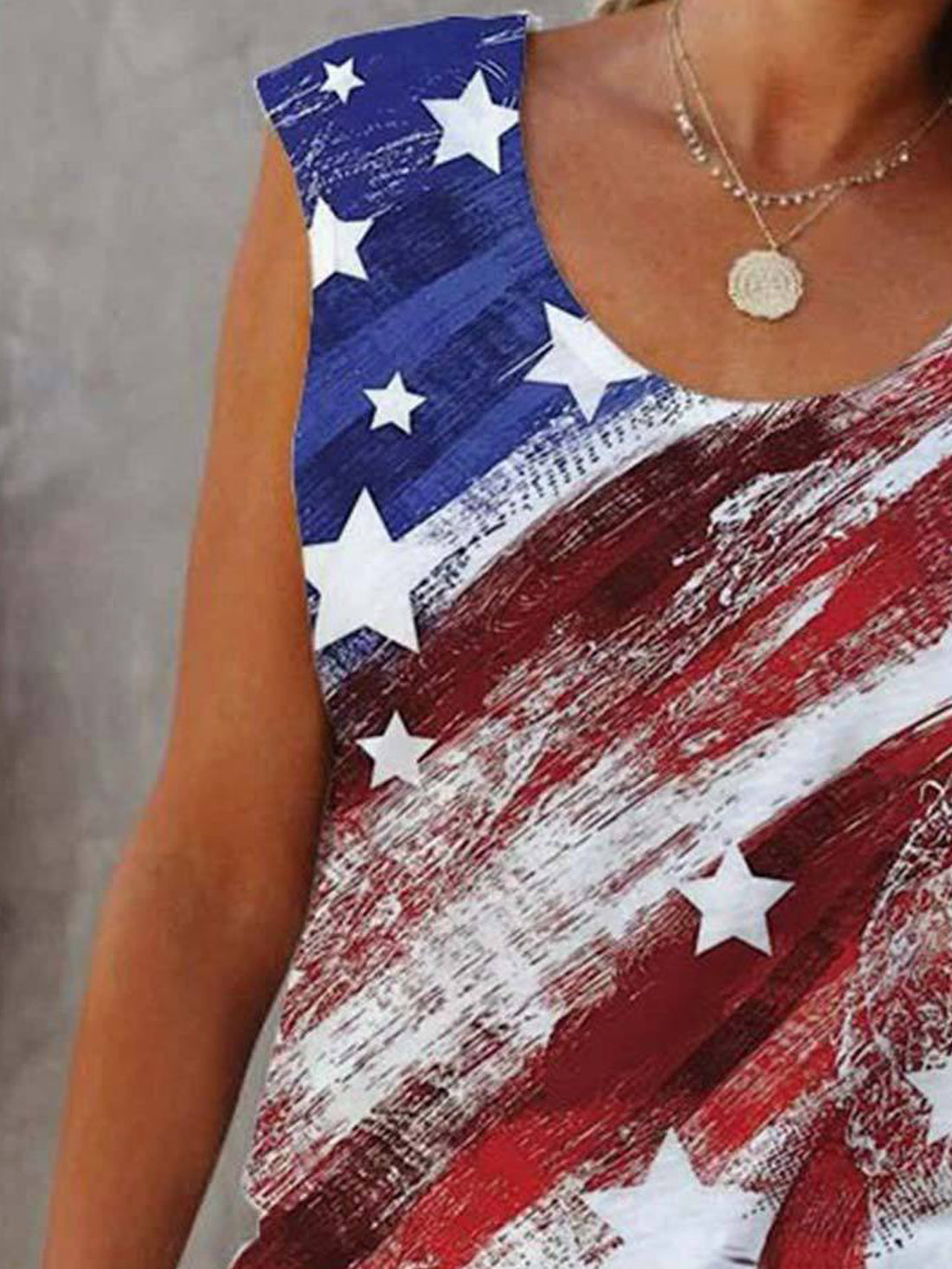 Multicolor Star Print Loose Tank Top