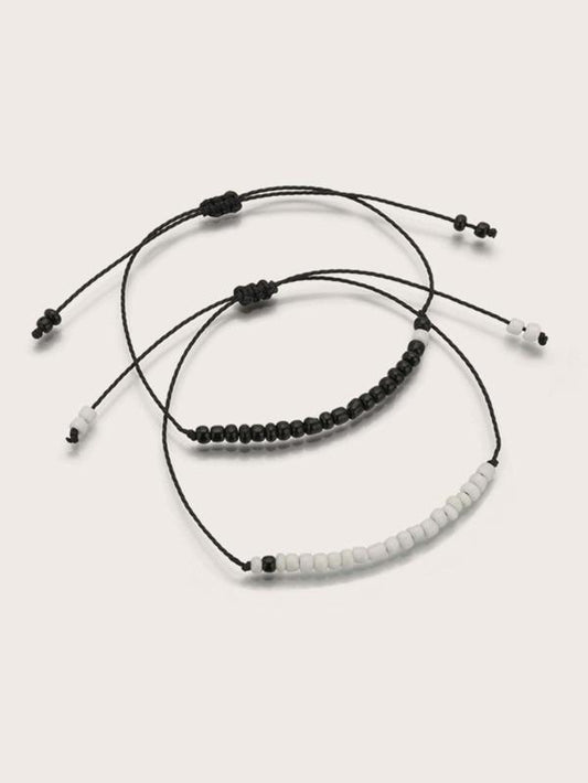 2pcs Beaded String Bracelet - INS | Online Fashion Free Shipping Clothing, Dresses, Tops, Shoes