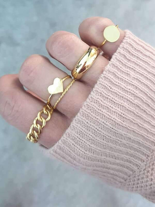 5pcs Heart Decor Ring - INS | Online Fashion Free Shipping Clothing, Dresses, Tops, Shoes