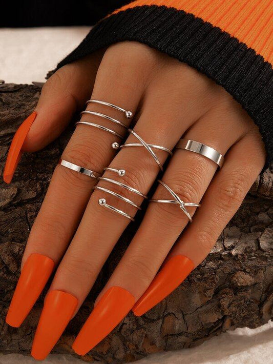 6pcs Cross Decor Ring - INS | Online Fashion Free Shipping Clothing, Dresses, Tops, Shoes