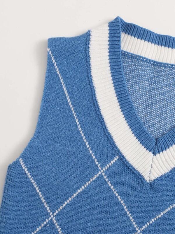 Argyle Pattern Sweater Vest - INS | Online Fashion Free Shipping Clothing, Dresses, Tops, Shoes