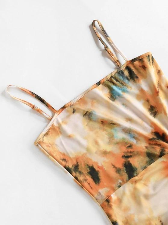 Asymmetric Tie Dye Ruched Bodycon Dress - INS | Online Fashion Free Shipping Clothing, Dresses, Tops, Shoes