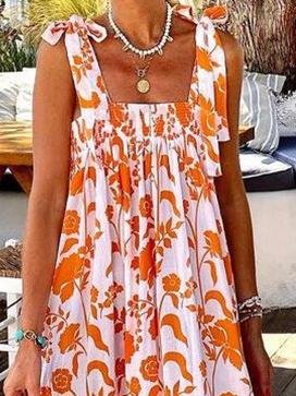 Bandage Shoulder Sling Print Dress - Maxi Dresses - INS | Online Fashion Free Shipping Clothing, Dresses, Tops, Shoes - 17/06/2021 - 30-40 - color-green